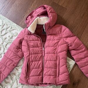 Abercrombie and Fitch pink puffer jacket